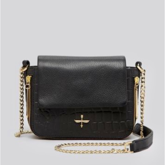 Pour La Victoire - Alsace Crossbody Bag in Black Crocodile - Picture 2 of 2